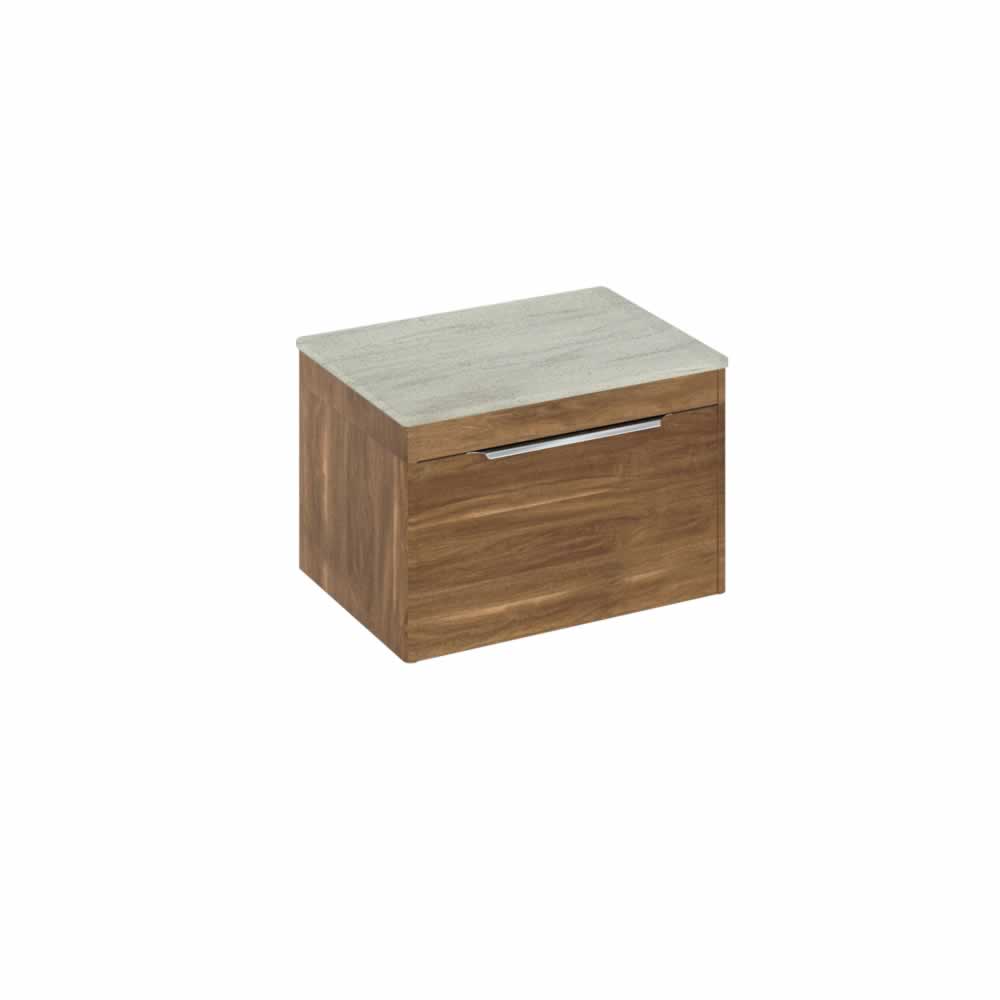 Shoreditch 65cm single drawer Caramel with Concrete Haze Worktop